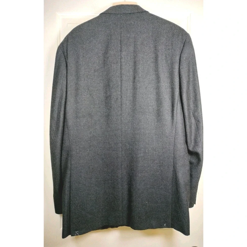 Lauren Ralph Lauren Mens Sport Coat Blazer 46L Gray Wool Tweed Plaid Lining